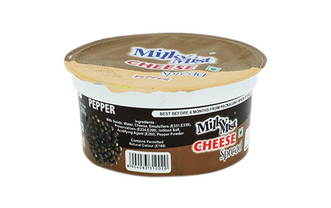 Milky Mist Cheese Spread Pepper    Pack  200 grams
